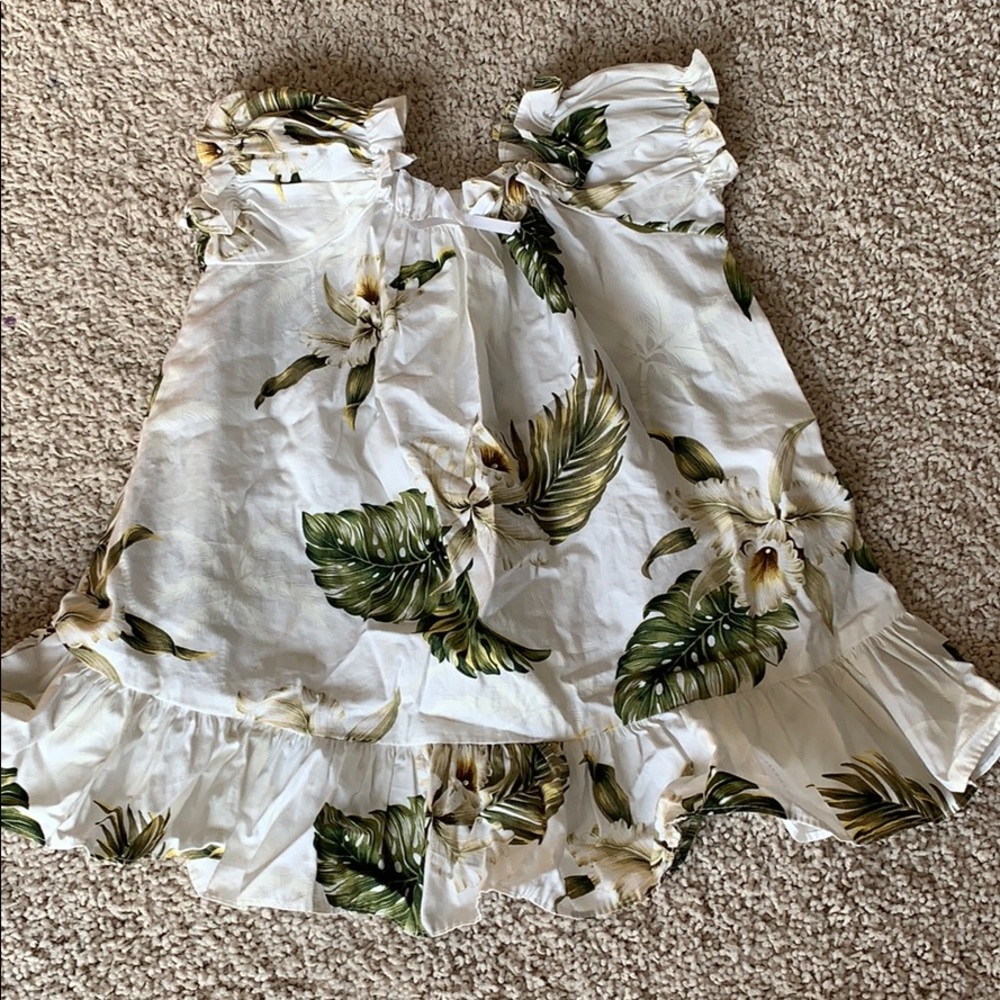 White with palm leaves dress 24M